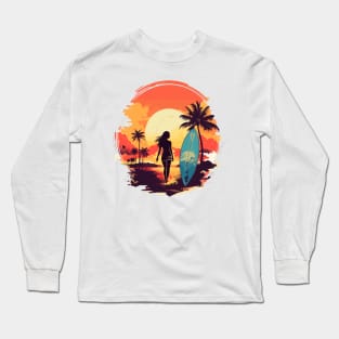 Girls surf better, summer surfing, sunset hunting v4 Long Sleeve T-Shirt